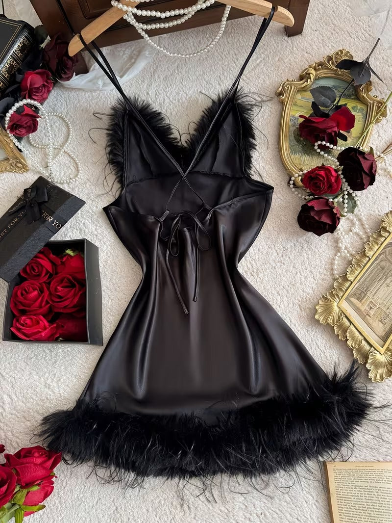 Women's Elegant V-Neck Camisole Nightgown
