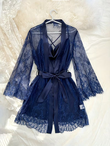 Teen Girls' Lace-Up 2-Piece Sleepwear Set