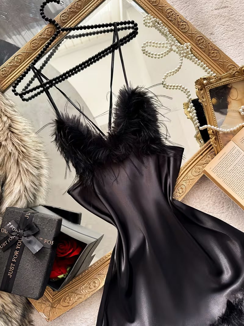 Women's Elegant V-Neck Camisole Nightgown