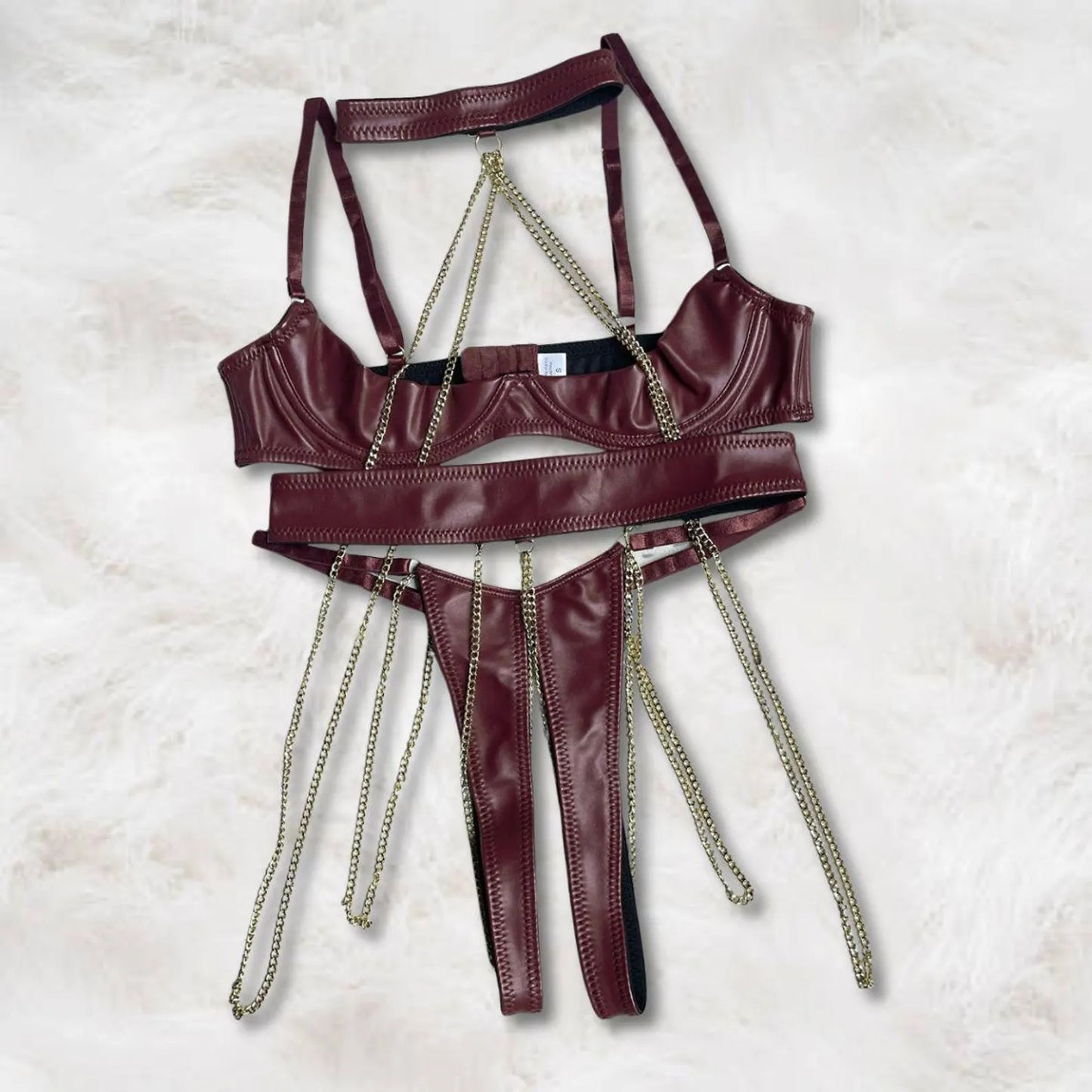 Chain Detail Bralette & Panty Gothic Intimate Wear