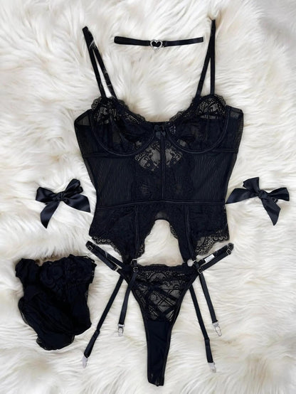 Intimate Suit with Soft Straps and Stockings