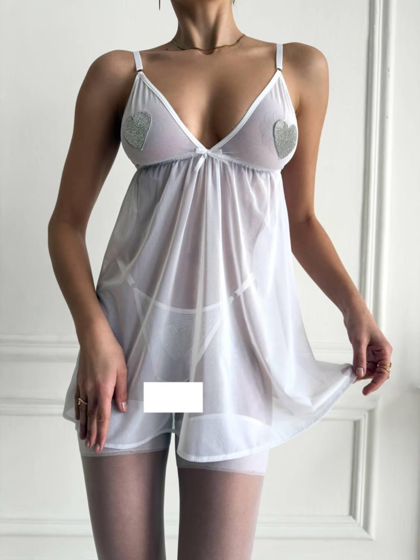 Sheer chiffon Babydoll lingerie